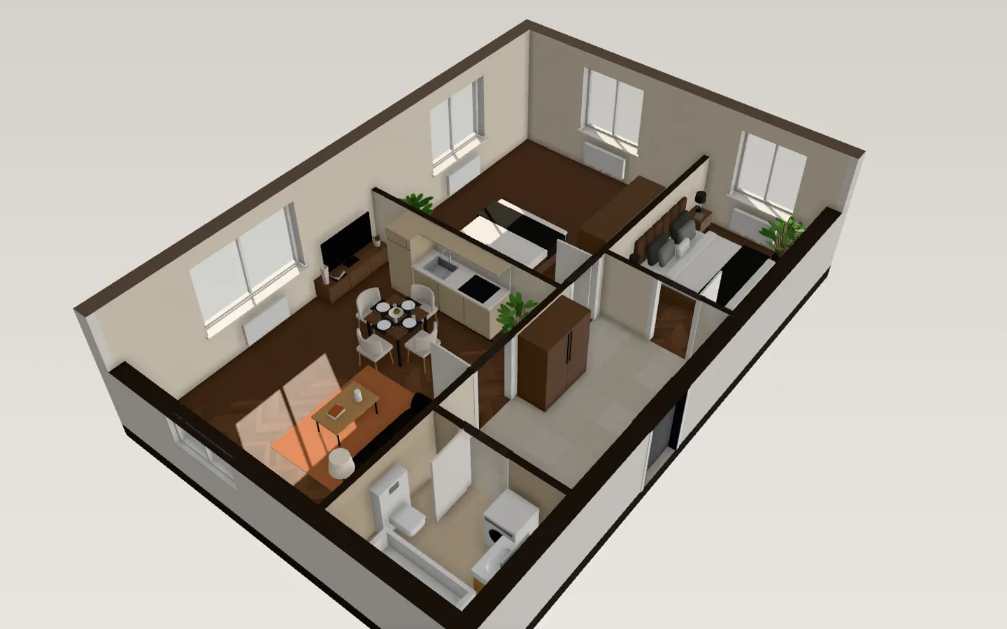 The flat in the Mocha style