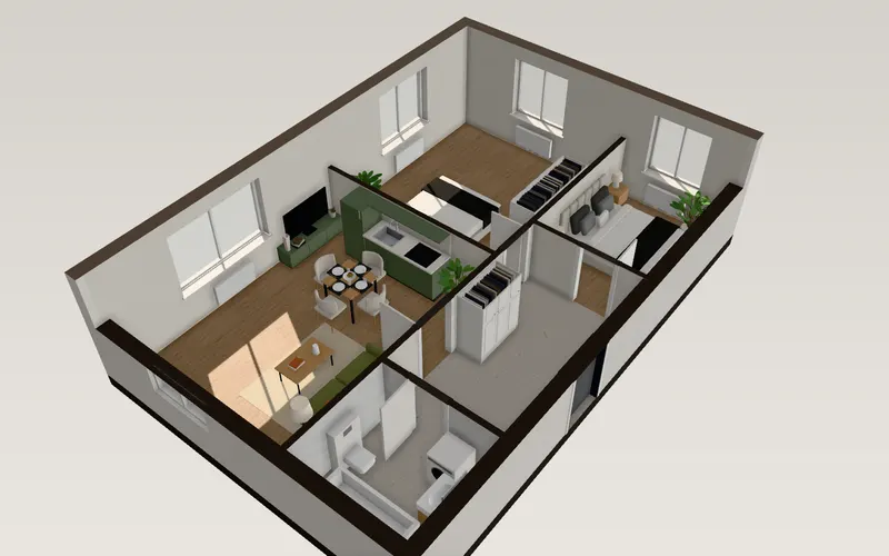 The flat in the Sage style