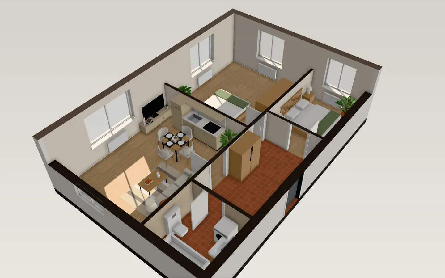 The flat in the Terracotta style